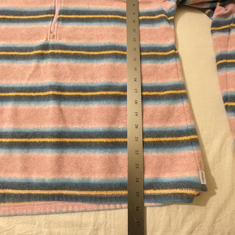 Eddie Bauer Womens‎ TXL Fleece Pullover Striped Quarter Zip Outdoors Warm - Picture 7 of 8